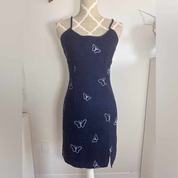 RARE Y2K late 90s vintage denim dress in PERFECT condition - Picture 1 of 7